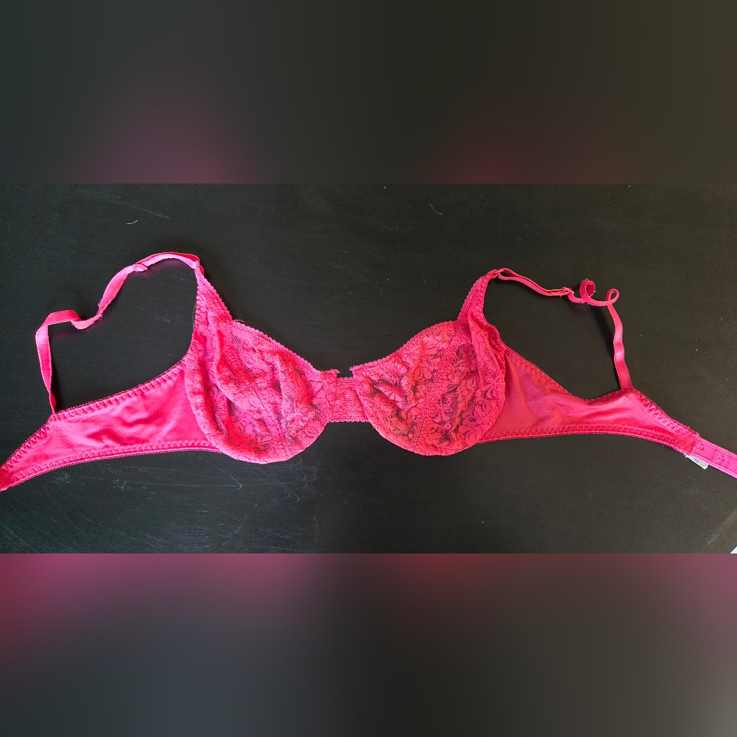 Chic Vibrant Pink Lace Bra